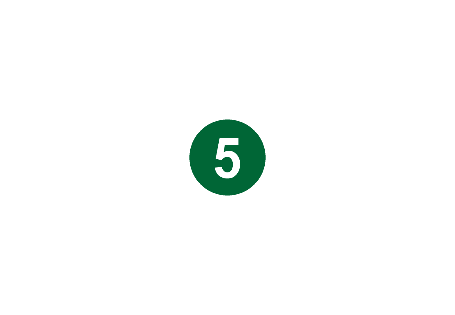 The number 5 inside a green circle.